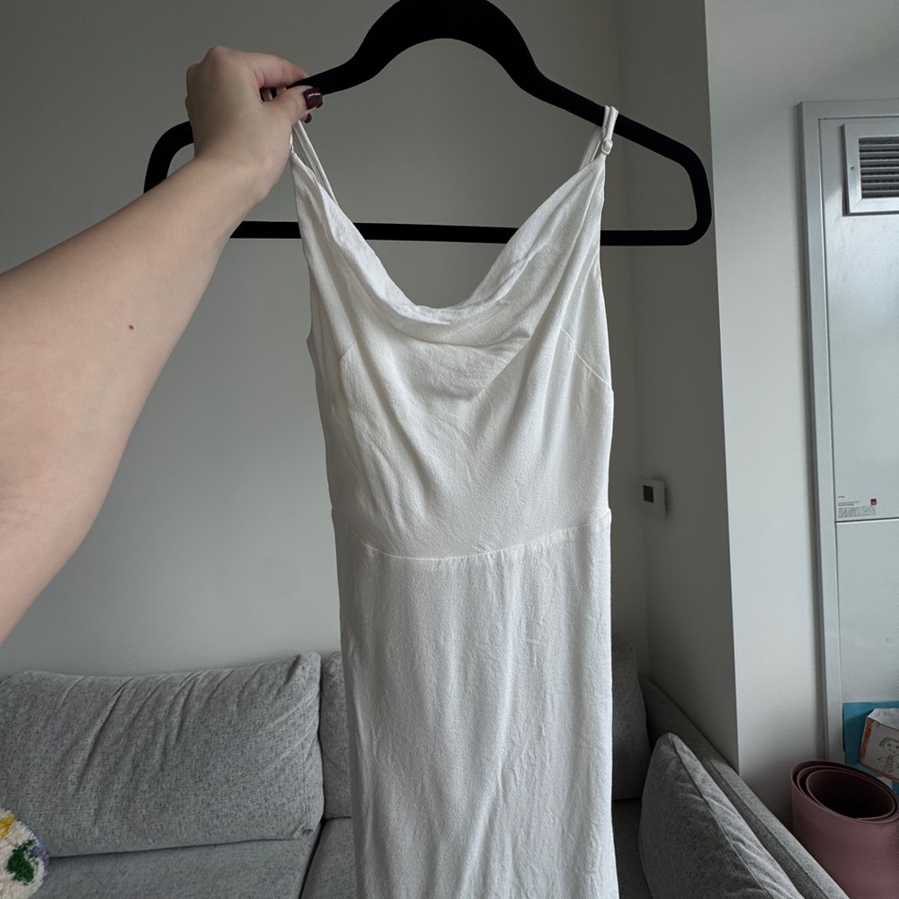 Aritzia White Cowl-Neck Slip mini Dress